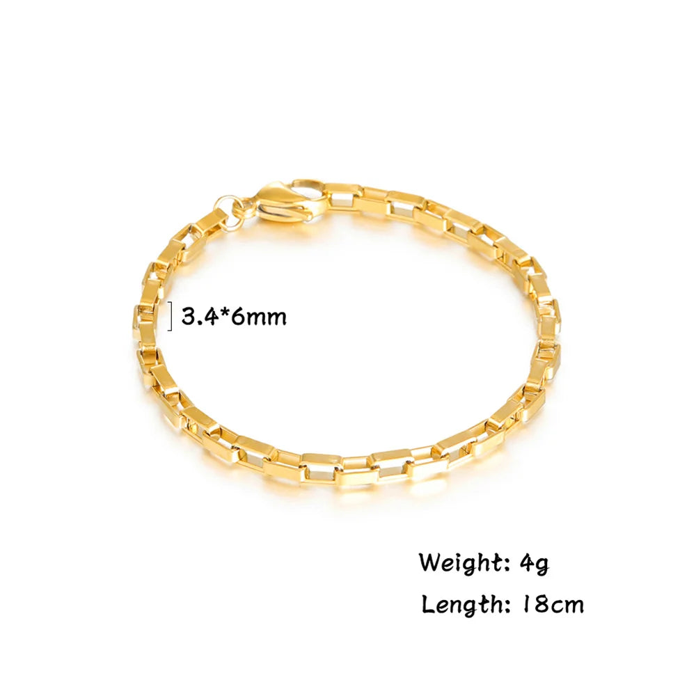 Paperclip Cable Chain Bracelet — Stainless Steel