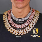 Gold Cuban Chain Necklace Iced Out 20/26/36MM