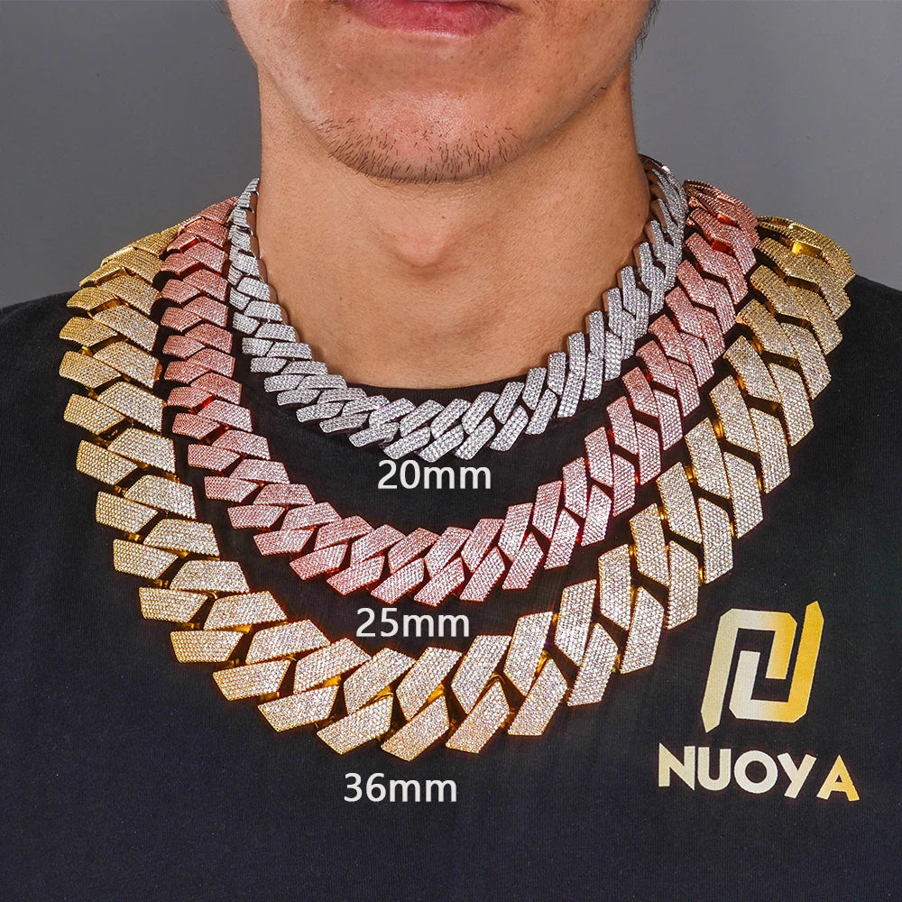 Gold Cuban Chain Necklace Iced Out 20/26/36MM