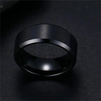 New Fashion Charm Jewelry Ring for Men Women Stainless Steel Black Rings Wedding Engagement Band Quality Matte Male