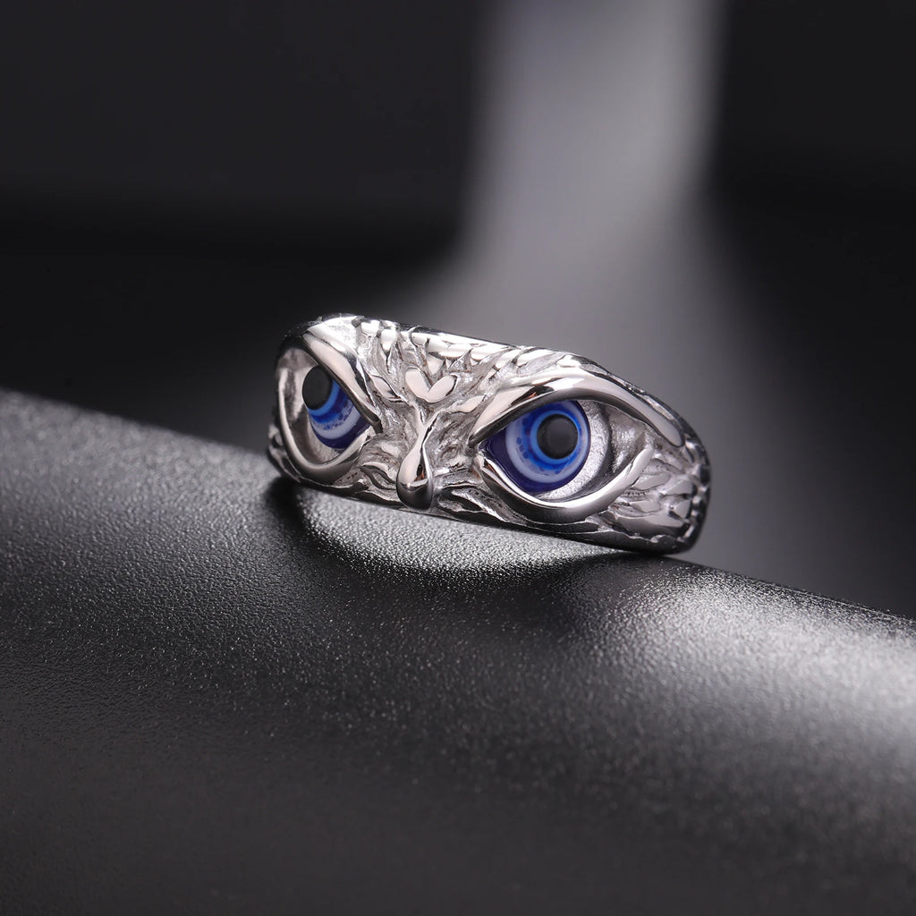 Skyrim Stainless Steel Owl Ring Women Men Vintage Finger Rings Punk Gothic Animal Jewelry Birthday Gift Wholesale