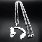 Horse Steel Pendant Silhouette Hollow Horsehead
