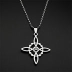 Knot Silver Pendant Witch Rhinestones Wicca Magic