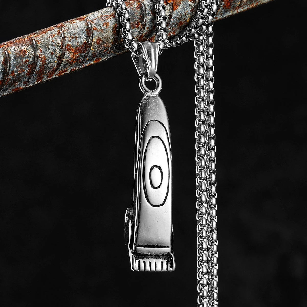 Barber Shaver Pendant Necklace Stainless Steel