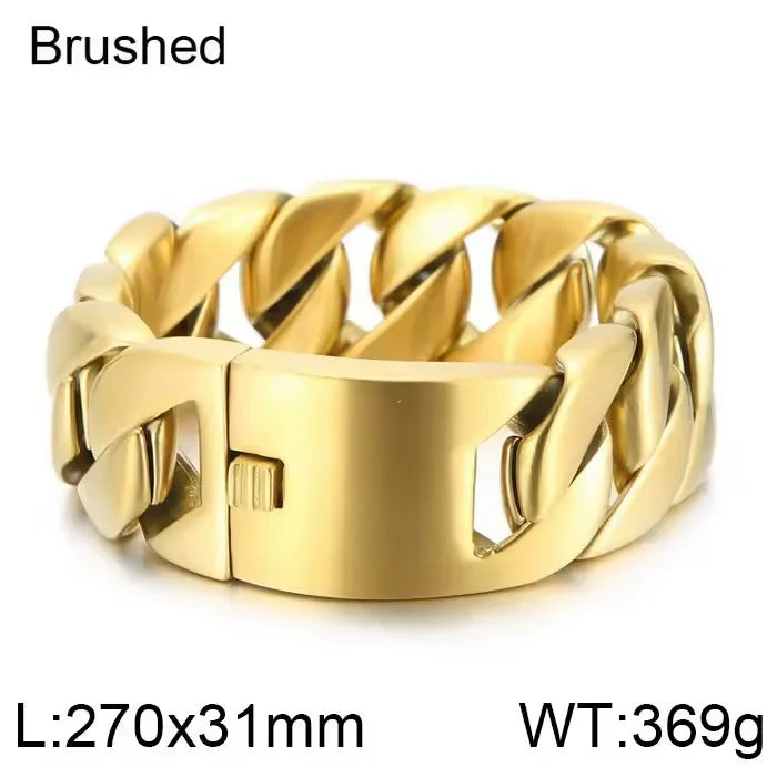 Stainless Steel 18K Necklace Jewelry Chunky Gold Cuban Link Chain Choker Jewelry for MEN
