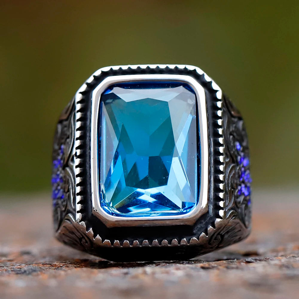 Turkish Iced Out CZ Stone Ring — Stainless Steel