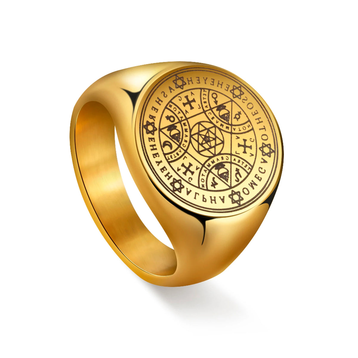 Tetragrammaton Enochian Angel Magic Ring — AGLA, Stainless Steel