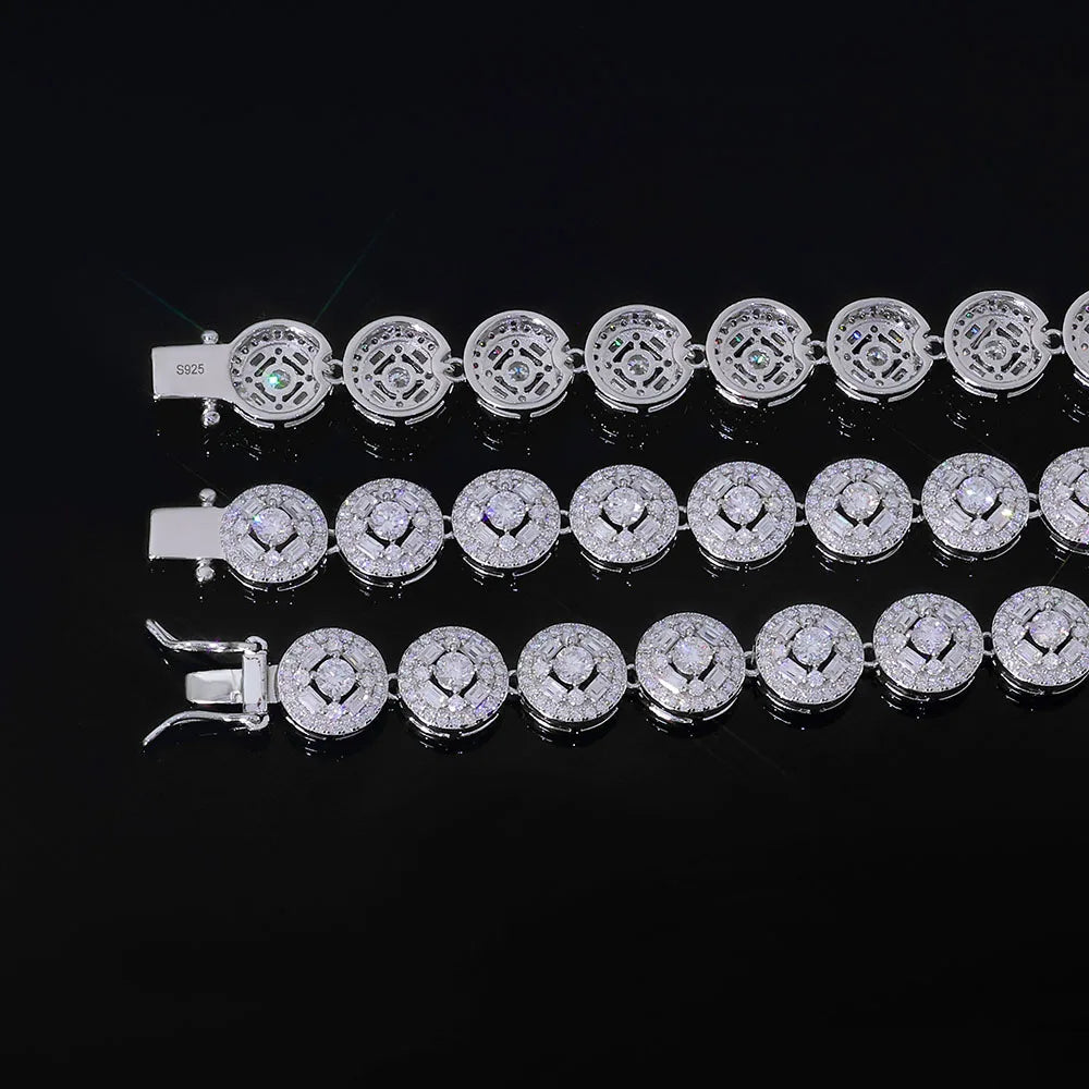 Gold Cuban Bracelet Iced Out Mixed Inlay