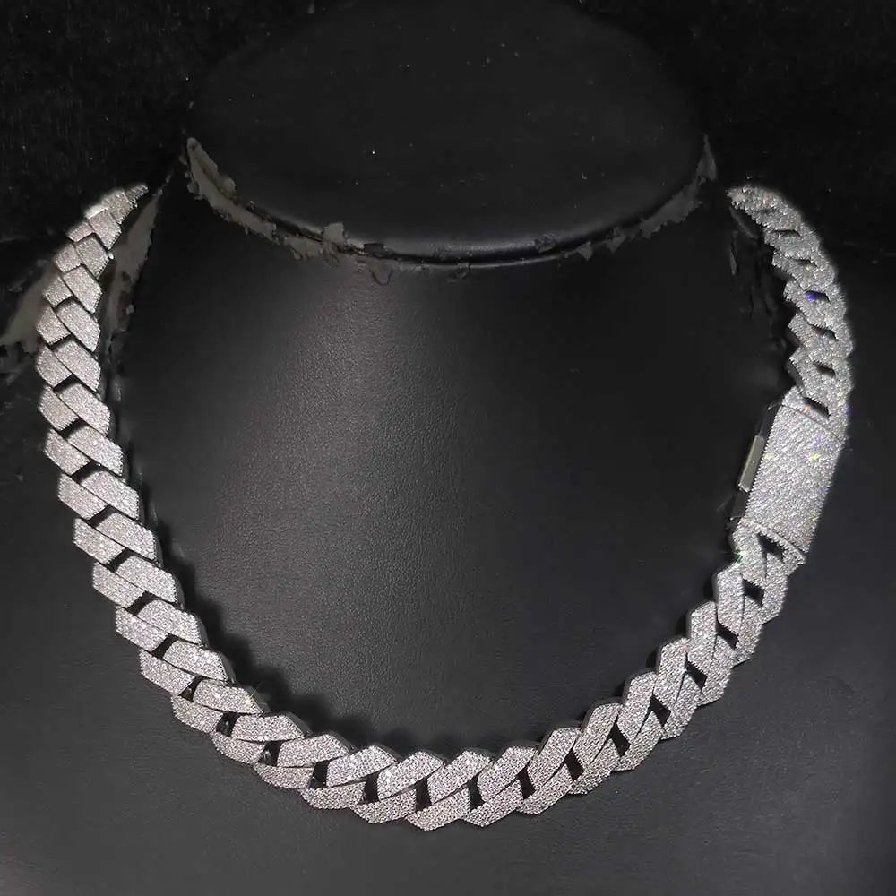 Iced Out Cuban Chain Necklace Stainless Steel 15MM