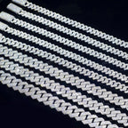 Iced Out 10-20mm Mens Miami Cuban Link Necklace Hip Hop CZ Cubic Zirconia Bling Prong Cuban Chain