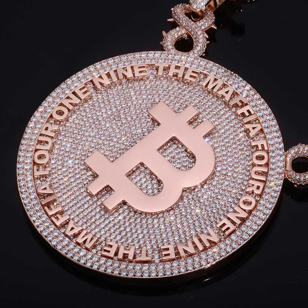 Iced Out Round Pendant Necklace CZ