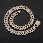 Iced Out Cuban Link Chain Necklace — Copper Alloy 15mm