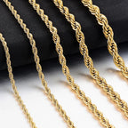 YM Jewelry 2/3/4/5/6MM Classic Twisted Rope Chain Stainless Steel Necklace Fashion Jewelry Accessories For Men Women Unisex