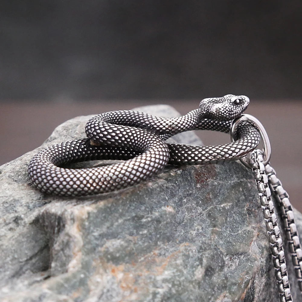 Snake Stainless Steel Pendant Necklace