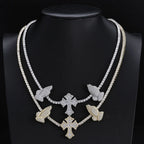 Cross Tennis Necklace Iced Out 5A CZ