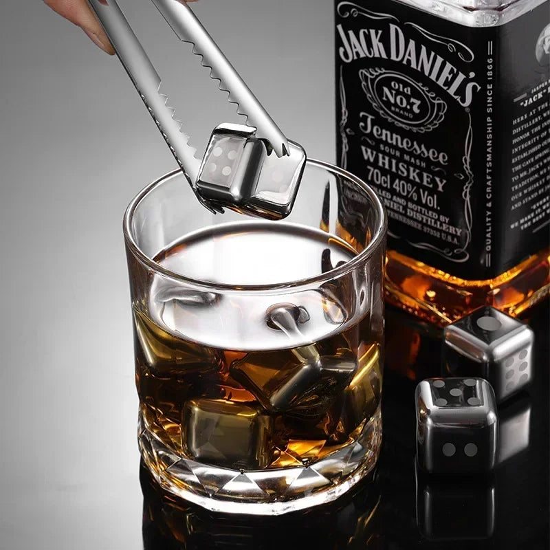 Reusable Whiskey Stones Stainless Steel Ice Cubes Quick-Freeze Wine Cooler Food Grade Metal Pellets Beer Cooler Bar