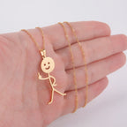 Middle Finger Pendant Necklace — Stainless Steel