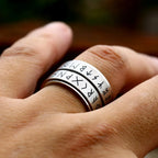 Viking Steel Ring Double Runes 316L Rotatable