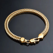 Classic Shiny Gold-Tone Snake Chain Bracelet — Daily Party Travel