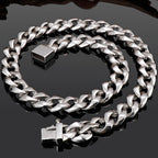 Massive Solid 316L Stainless Steel Necklace for Men High Polished 14/16MM Wide 55/60CM Long Cuban Link Chain Men's