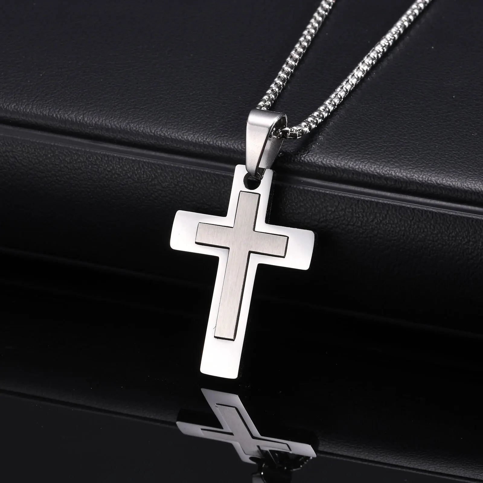 Cross Pendant Necklace — Stainless Steel