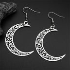 Tree Of Life Gold Earrings Hollow Crescent Moon