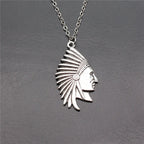 Vintage Chief Pharaoh Necklace On The Neck 43Cm Chain Girl Jewellery Beach Art Supplies