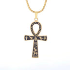 Ancient Egyptian Animal Totem Ankh Cross Pendant Necklace for Men Women Fashion Charm Lucky Riding Jewelry