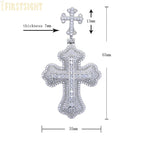2025 New Iced Out Cross Pendant Necklace for Men Women Bling Gold Color Cubic Zirconia Infinity Link Eye Charm Hip Hop