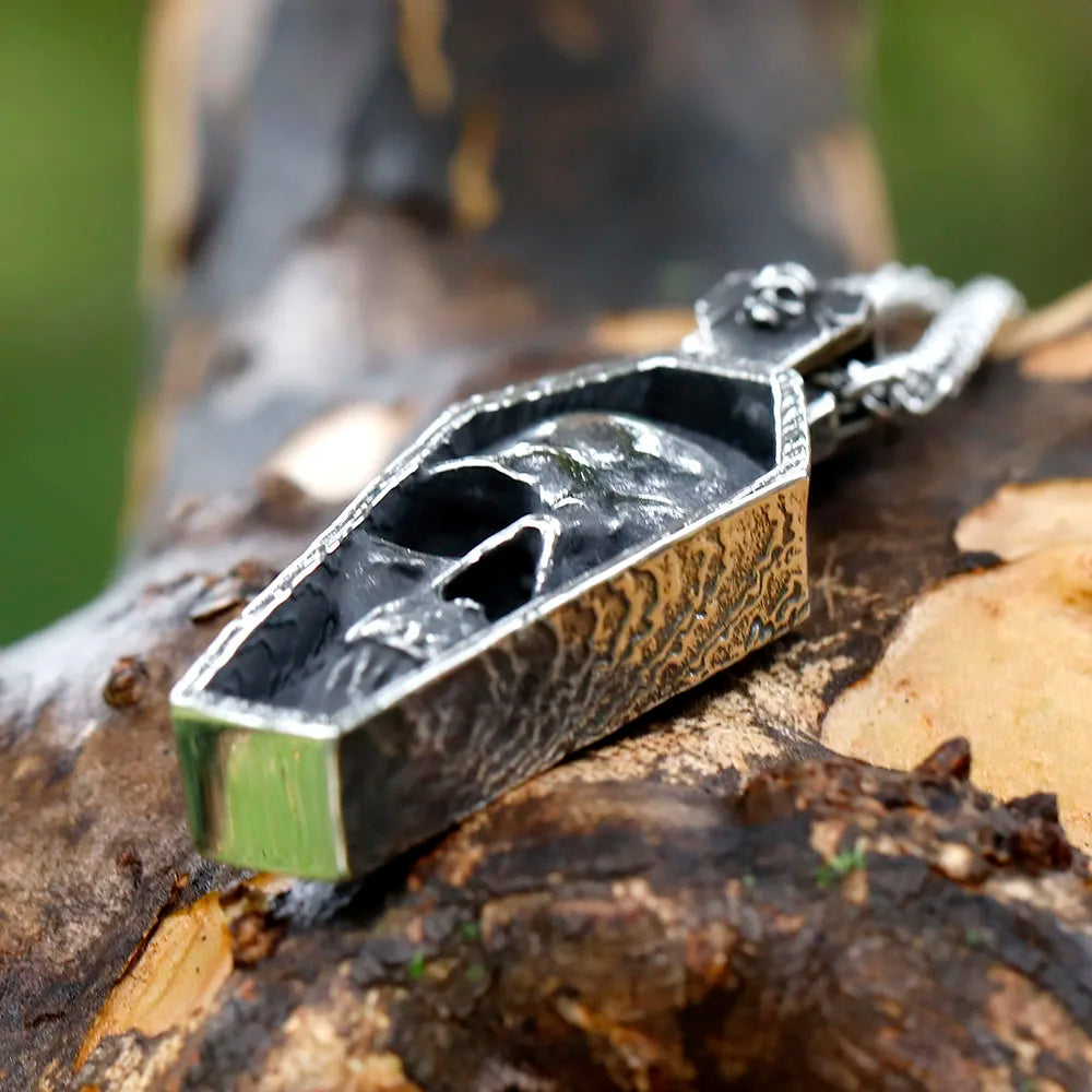 Skull Coffin Pendant Necklace — Gothic