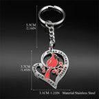 Heart Key Silver Pendant Shaped Cardinal