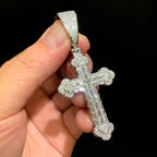 2025 New Arrived Iced Out Bling Sparking 5A Cubic Zirconia CZ Cross Pendant Tennis Chain Necklaces For Men Hip Hop Jewelry Gifts