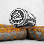 Vintage Stainless Steel Viking Amulet Ring Norse Compass Runes Men and Women Rings Teens Multi Style Jewelry Boyfriend