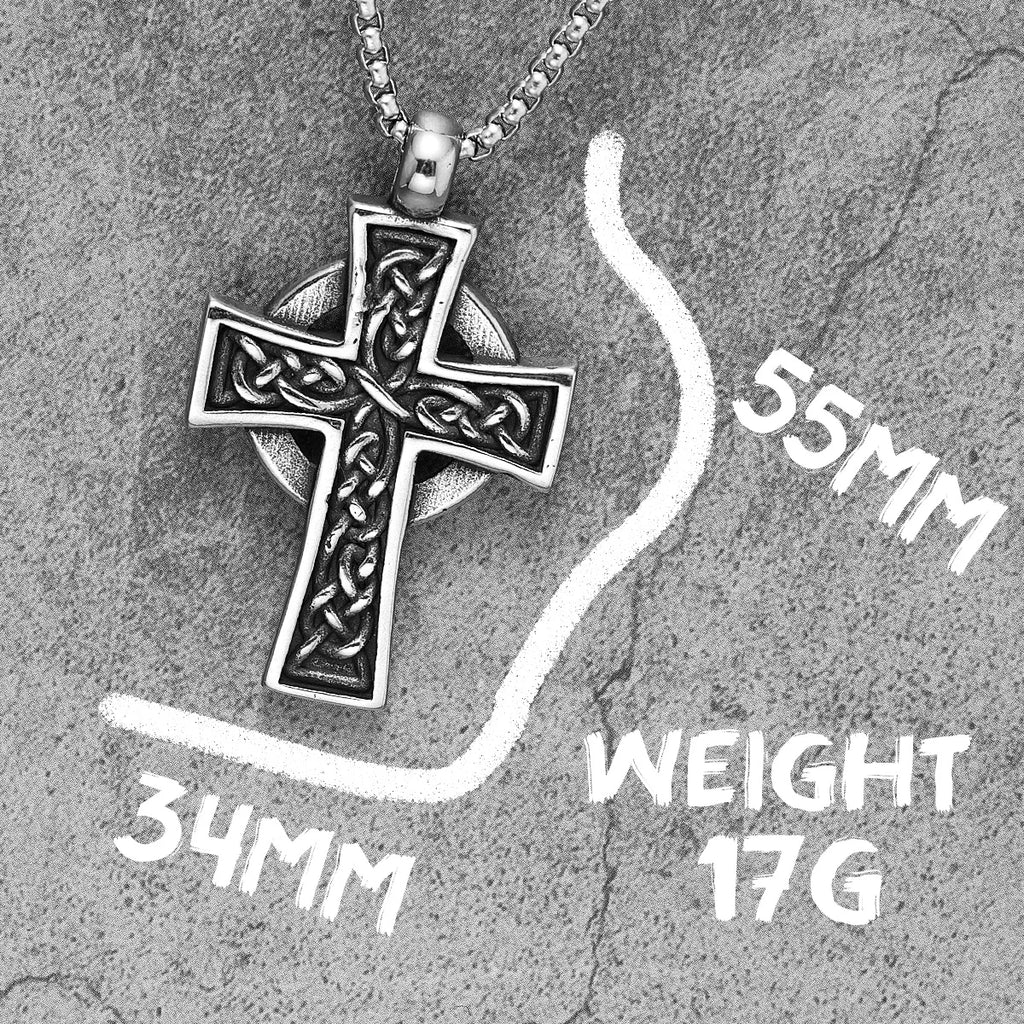 Gothic Celtic Cross Pendant Necklace — Stainless Steel