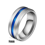 UAGE Hot Sale Groove Rings Black Blu Stainless Steel Midi Rings For Men Charm Male Jewelry