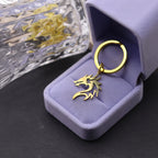 Gothic Flame Dragon Head Pendant Keychains for Men Women Stainless Steel Gold/Silver Color Keyrings Accessories Punk Jewelry