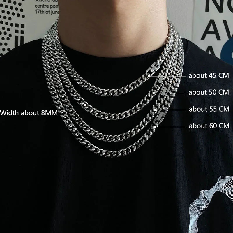 Cuban Link Chain Necklace 7mm — Stainless Steel
