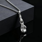 Retro Boxing Gloves Pendant Necklace — Stainless Steel
