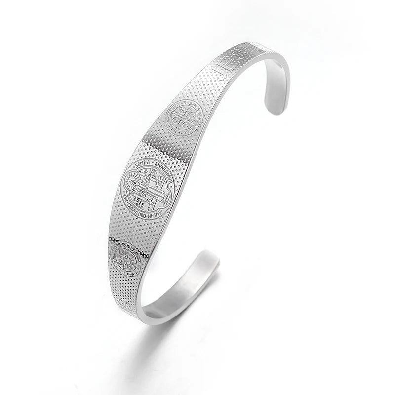 Fashion Design Stainless Steel Curved Tableware Fork Open Bracelet Men and Women Personality Charm Hip Hop Casual
