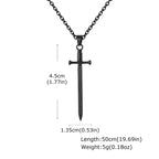 Sword Long Pendant Necklace — Stainless Steel