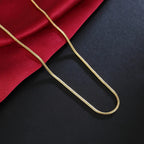 Two-Tone 1mm Snake Chain Necklace — 75cm Long