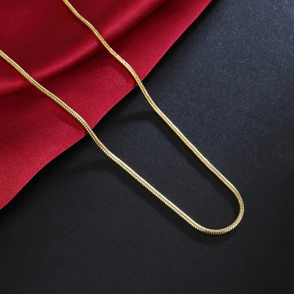 Two-Tone 1mm Snake Chain Necklace — 75cm Long