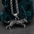 Viking Geri and Freki Knot Wolf Stainless Steel Pendant Men's Fashion Hip Hop Pendant Necklace Nordic Jewelry Gift