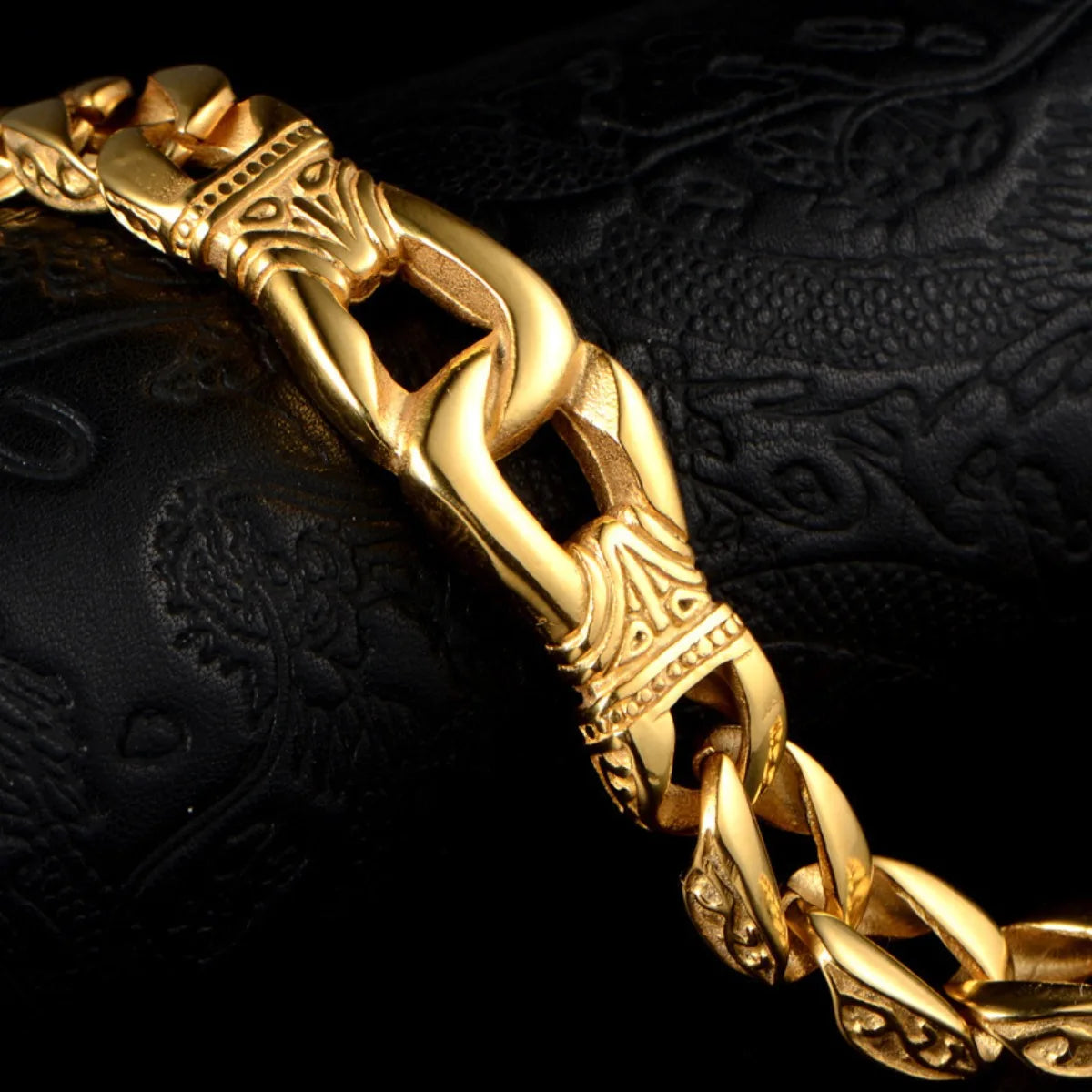Punk Chain Bracelet for Men — Gold or Silver, Stainless Steel