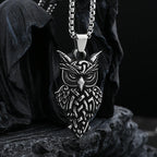 Good Polished Vintage 316L Stainless Steel Fashion Owl Pendant Necklace For Man Women Party Gift Animal Jewelry