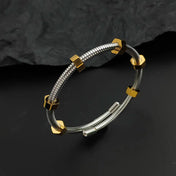 Double Layer Wire Nut Bracelet — Stainless Steel, Gold or Silver