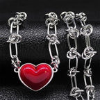 Heart Pendant Necklace Set — Stainless Steel
