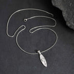 Coconut Tree Oval Pendant Necklace — Stainless Steel
