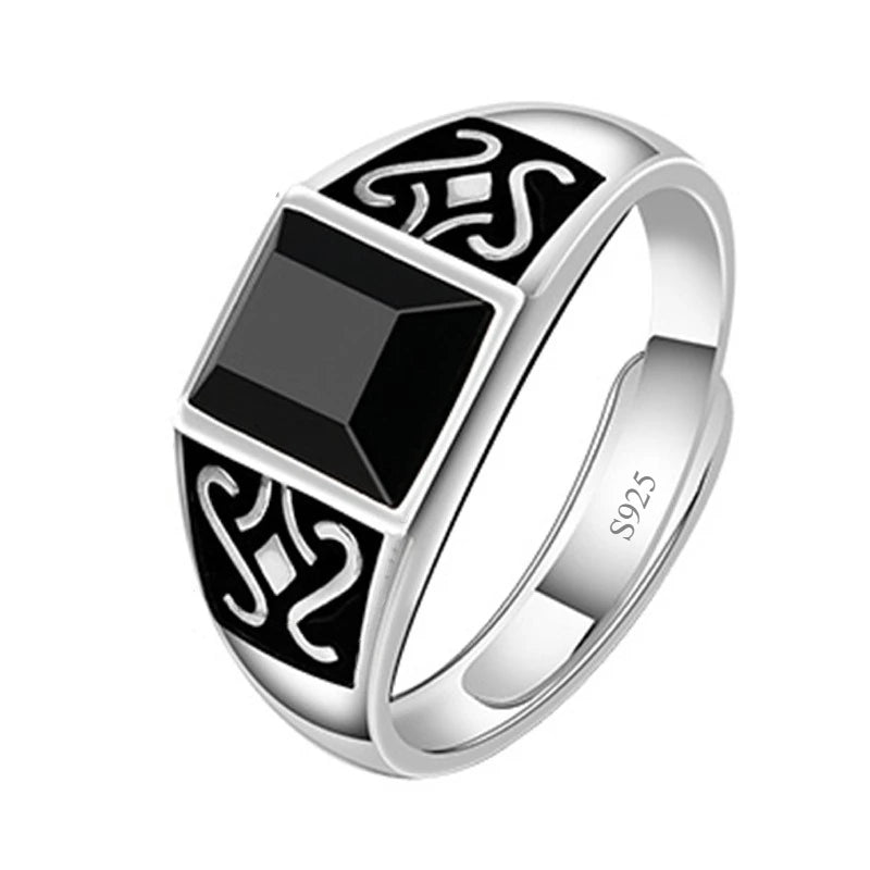 New 925 Silver Vintage Men Ring Classics for Man Women Sterling-Silver Wedding Simple Jewelry Engagement Gift Fashion