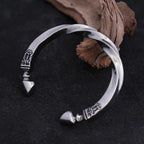 Retro Mobius Twist Horseshoe Open Cuff Bangles Men Stainless Steel Viking Symbol Bangle Punk Statement Jewelry Gift